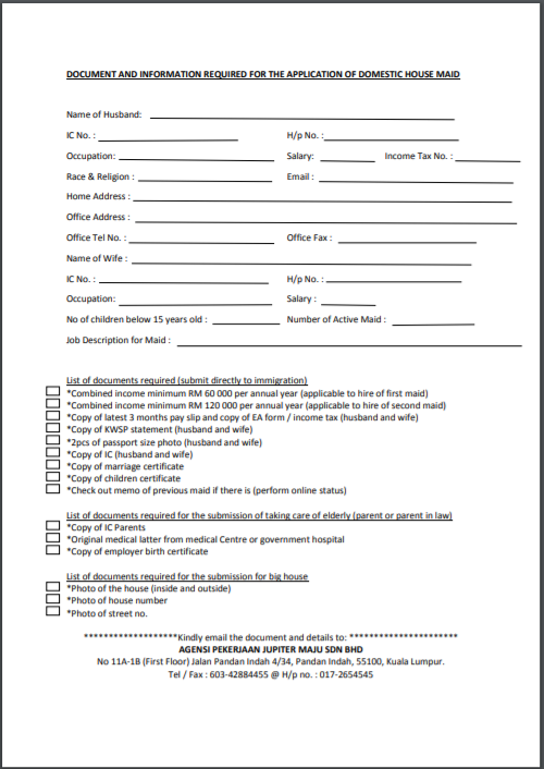 Maid Application Form - Fill and Sign Printable Template Online